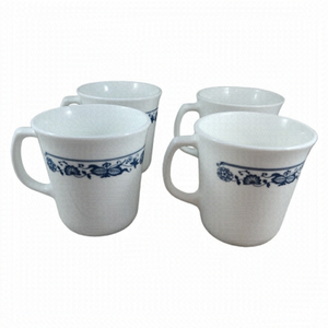 Corningware USA Old Town Blue Coffee Mugs Cups Set of 4 Corelle Dining